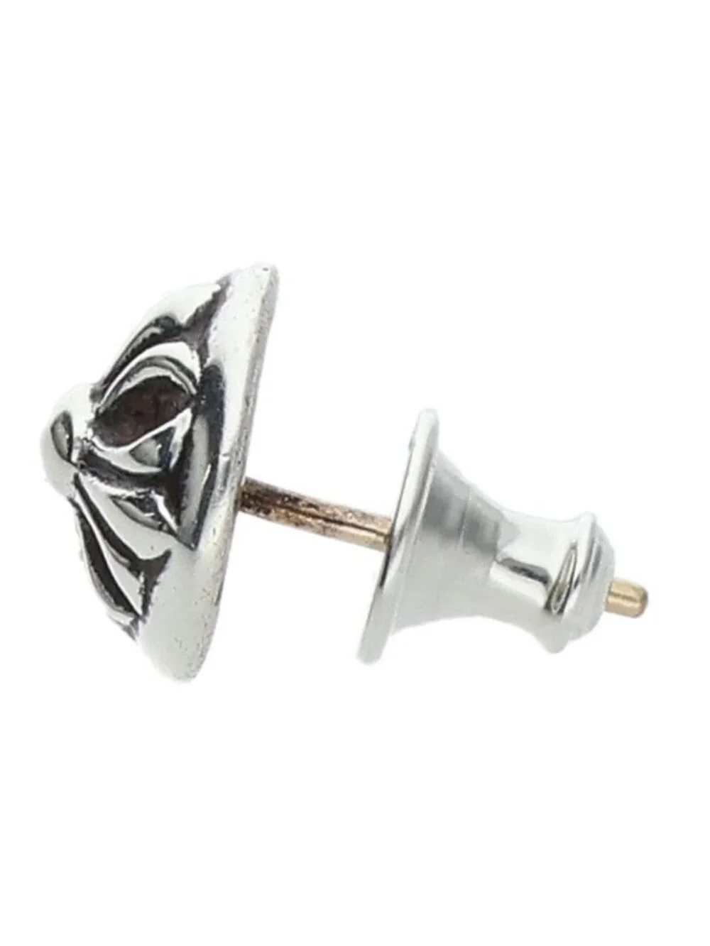Chrome Hearts Stud Crsbll Cross Ball Silver Earrings